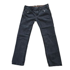 Rock Revival Black and Gray Patterned Denim